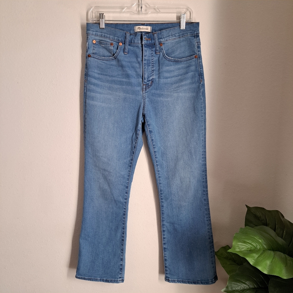 Madewell Cali Demi Boot in Medium Wash High Rise Stretch Denim Size 29